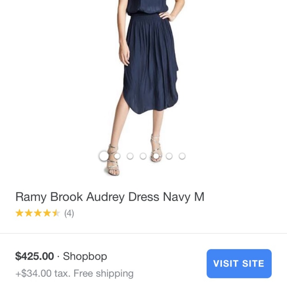 Ramy Brook Audrey Dress Navy Small